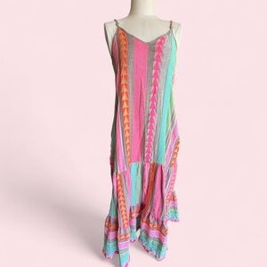 Elan Vibrant Geometric Maxi Dress